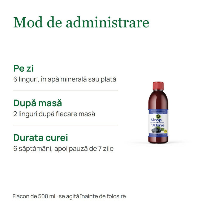 Sirop de afine Hypericum Plant, fără zahăr adăugat, 500 ml