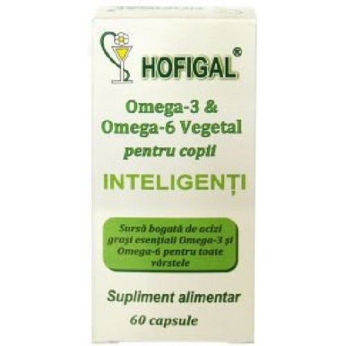 Supliment alimentar Hofigal Omega 3 & Omega 6 vegetal pentru copii, capsule moi, 60 capsule