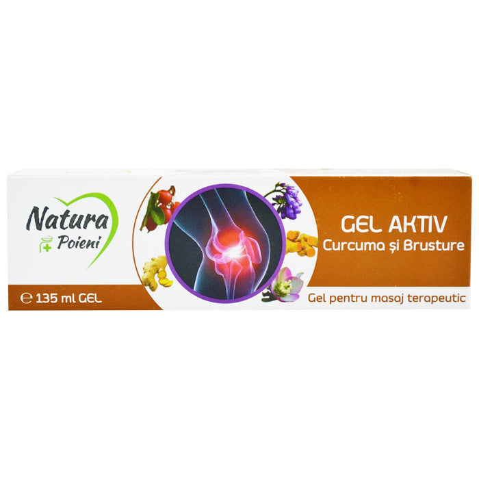 Gel pentru masaj Natura Plant Gel Activ cu Curcuma și Brusture, 135 ml