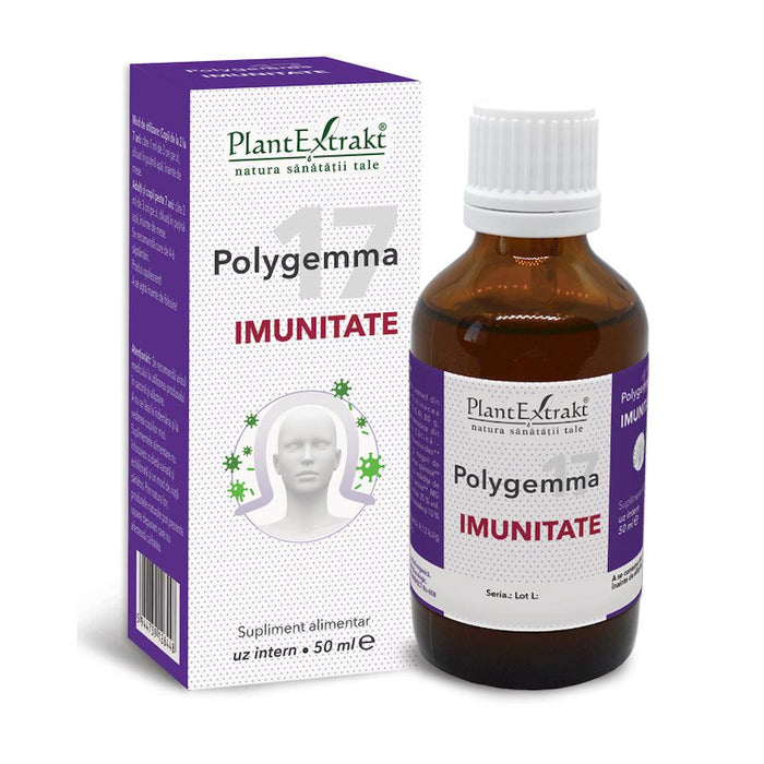 Supliment alimentar PlantExtrakt Polygemma 17 Imunitate, 50 ml