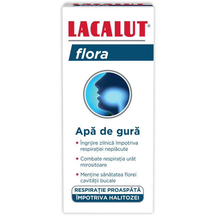 Apă de gură Lacalut Flora, fără alcool, fără aromă, 300 ml