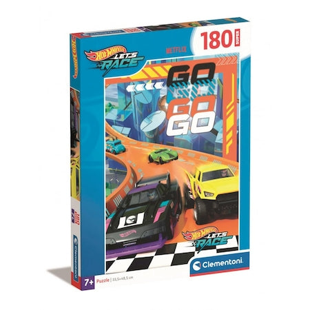 Puzzle Clementoni Hot Wheels Let’s Race, 180 piese, 7+ ani