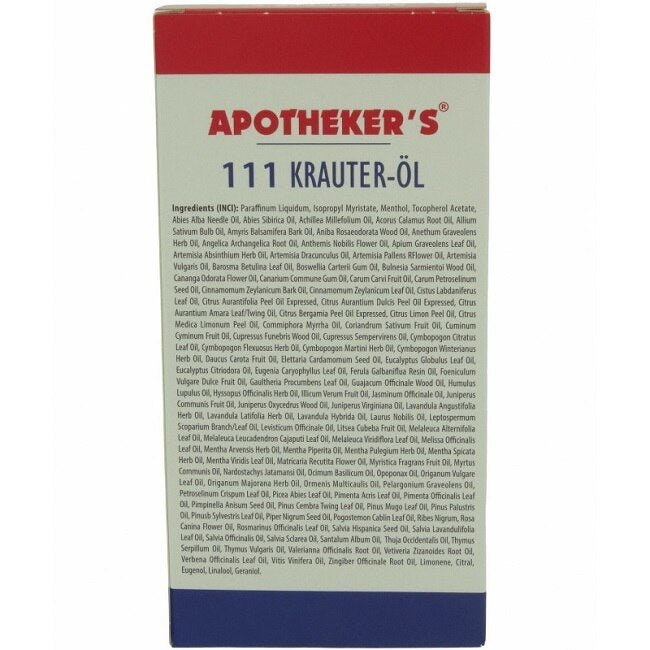 Ulei terapeutic din plante, Apotheker's 111, 100 ml, cu vitamina E