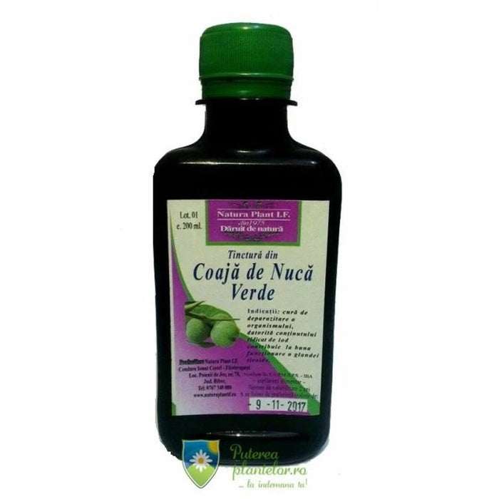 Tinctură din coajă de nucă verde Natura Plant Poieni, 200 ml