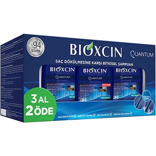 Șampon anticădere Bioxcin Quantum, pentru păr uscat și normal, 3 x 300 ml