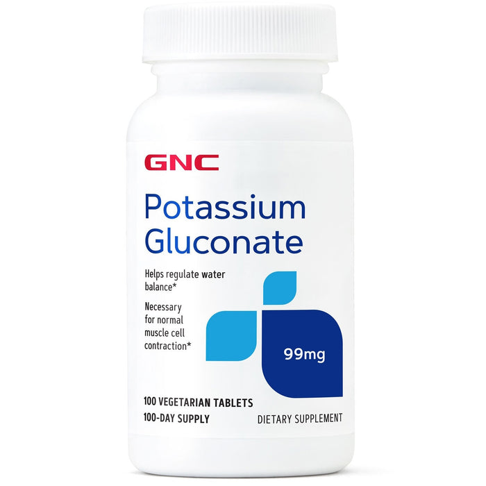 Supliment alimentar GNC Potassium Gluconate, gluconat de potasiu 99 mg, 100 comprimate