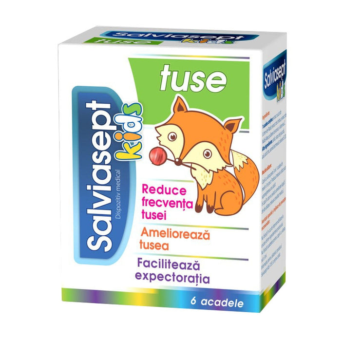 Acadele Zdrovit Salviasept Kids Tuse, cu vitamina C și extracte vegetale, 6 acadele