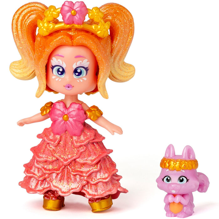 Păpușă Magicbox Kookyloos Princess, Blossom Beauty, 3 expresii faciale, cu animăluț