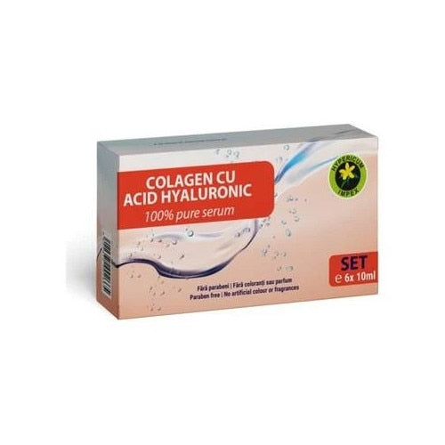 Ser pentru ten Hypericum cu colagen și acid hialuronic, 6 fiole x 10 ml