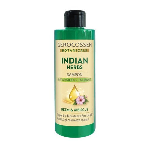 Șampon Gerocossen Botanicals Indian Herbs, reparator și calmant, cu neem și hibiscus, 400 ml