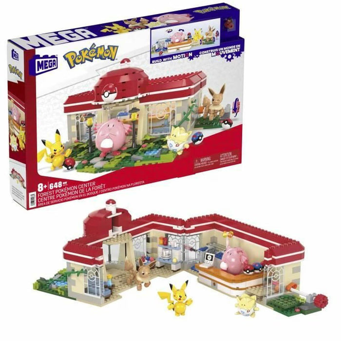Set de construcție Mattel MEGA Pokémon Forest Pokémon Center, 648 de piese, 8+ ani