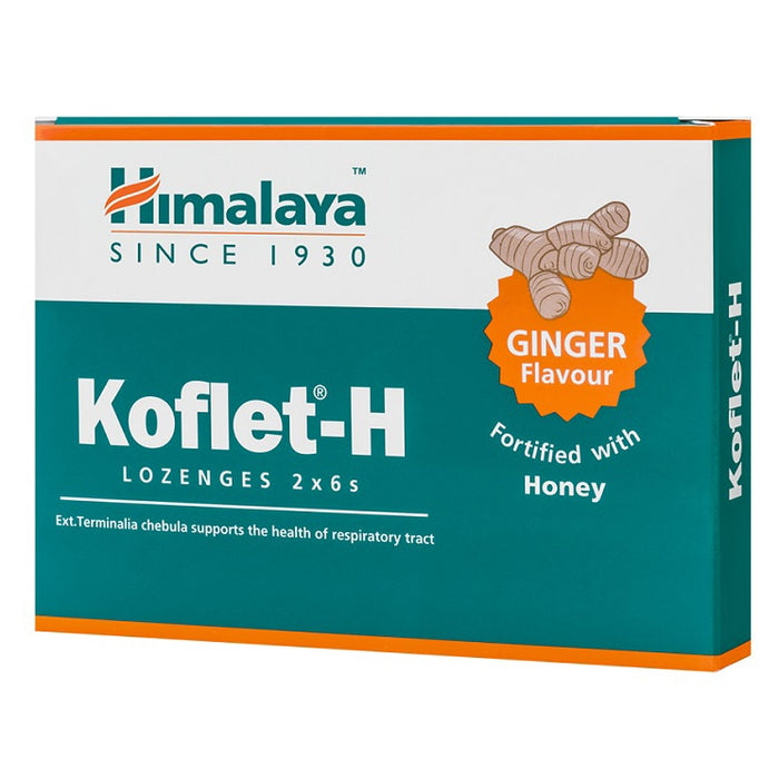 Supliment alimentar Himalaya Koflet-H cu aromă de ghimbir, 12 pastile