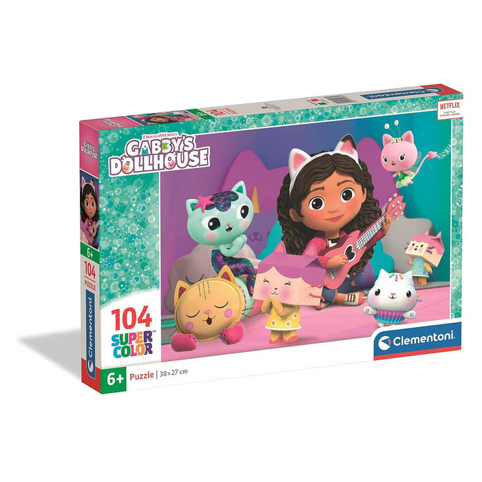 Puzzle Clementoni Gabby's Dollhouse, 104 piese, 6+ ani, 38 × 27 cm