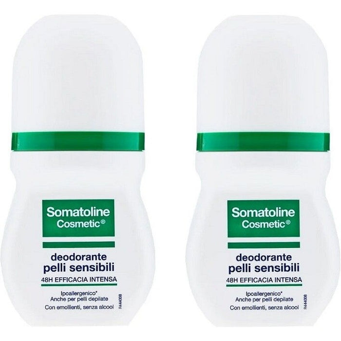 Set deodorant roll-on, Somatoline Cosmetic, piele sensibilă, unisex, 2x50 ml