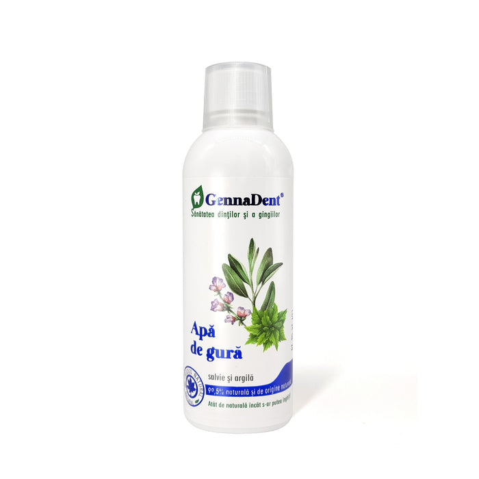 Apă de gură GennaDent cu salvie și argilă, 500 ml