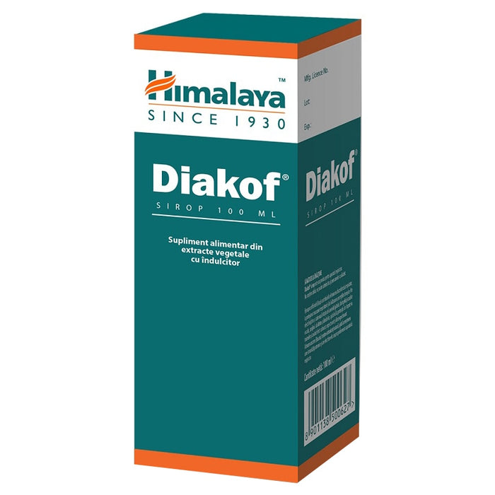 Supliment alimentar Himalaya Diakof, sirop cu extracte vegetale, 100 ml