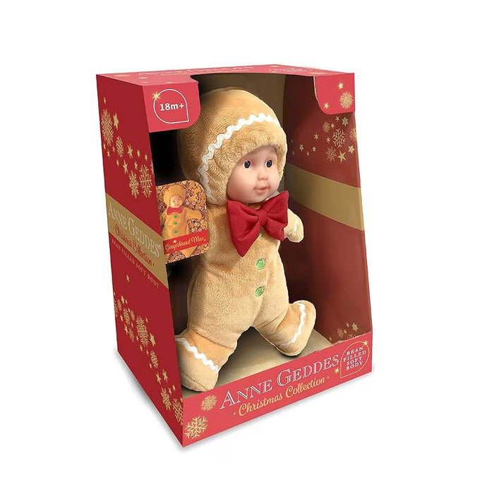 Păpușă Anne Geddes Christmas Collection, Omuleț turtă dulce, 23 cm, 18+ luni