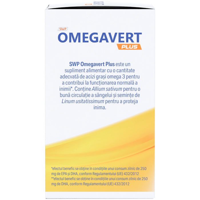 Supliment alimentar Sun Wave Pharma Omegavert Plus cu omega-3, capsule moi, 60 capsule