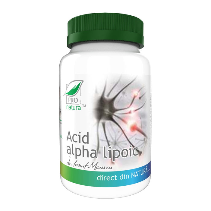 Supliment alimentar Pro-Natura Acid alfa-lipoic 200 mg, 60 capsule