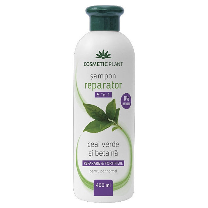 Șampon reparator Cosmetic Plant 5 în 1, cu ceai verde și betaină, pentru păr normal, 400 ml