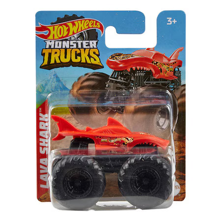 Mașinuță Mattel Hot Wheels Monster Trucks, Lava Shark Red, scara 1:70, 3+ ani
