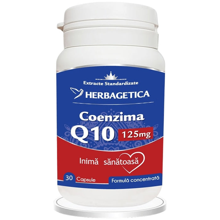 Supliment alimentar Herbagetica Coenzima Q10, 125 mg, 30 capsule