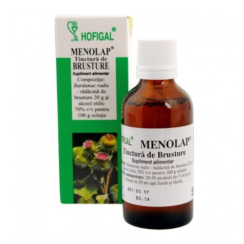 Tinctură de brusture Hofigal Menolap, supliment alimentar, 50 ml