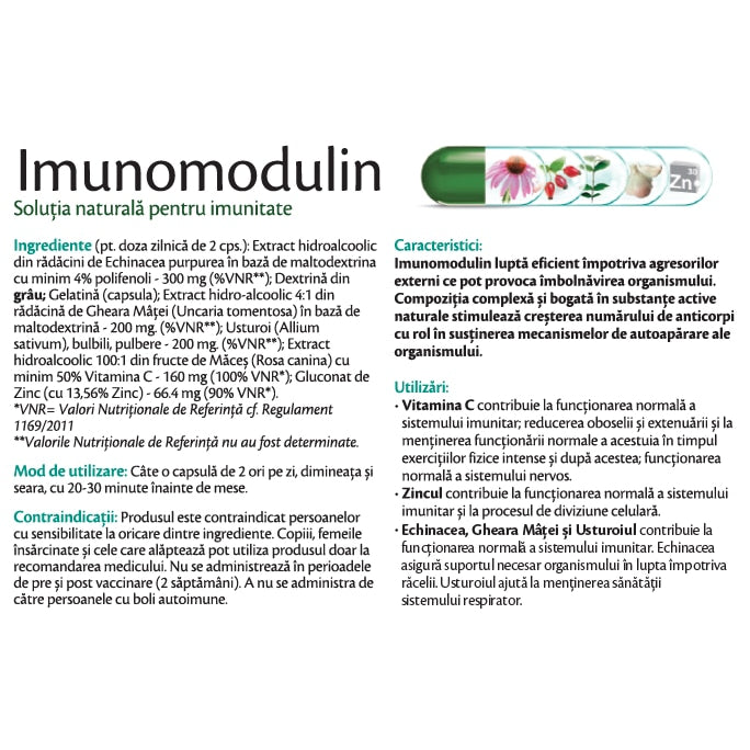 Supliment alimentar Rotta Natura Imunomodulin, 30 capsule
