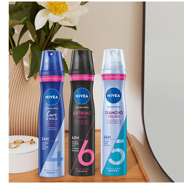 Fixativ Nivea Diamond Volume, fixare nivel 5, 250 ml