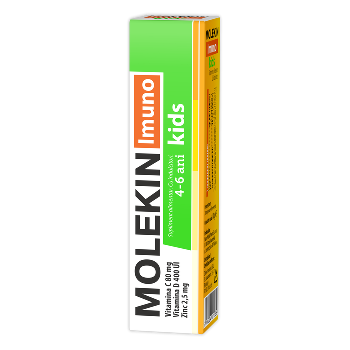 Supliment alimentar Molekin IMUNO Kids, pentru copii de 4–6 ani, 20 comprimate efervescente