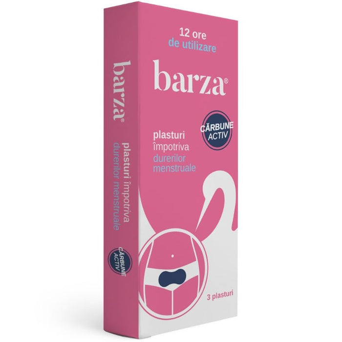Plasturi Barza pentru perioada menstruației, cu cărbune activ, 3 bucăți