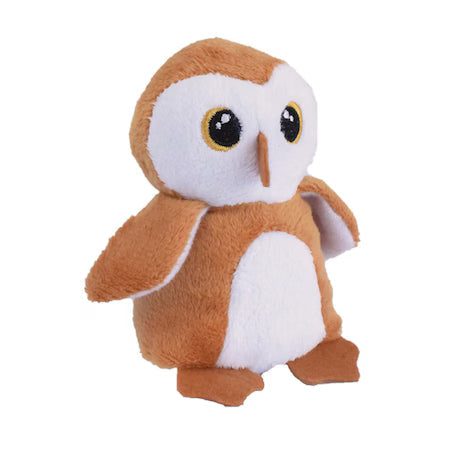 Jucărie de pluș JRB, bufniță, 12 cm, maro și alb