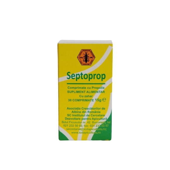 Supliment alimentar I.C.D.A. Septoprop cu propolis, 30 comprimate