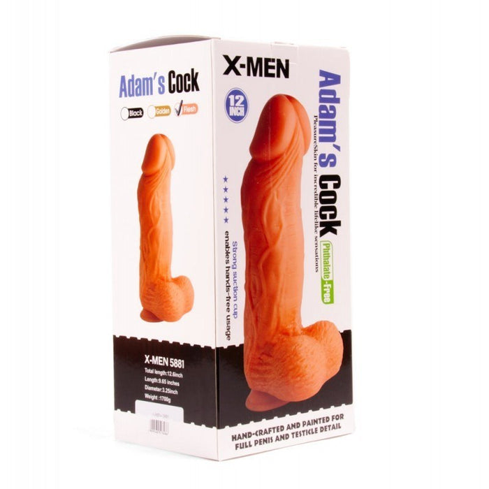 Dildo realist, X-Men Adam, ventuză, 30.5 cm, PVC