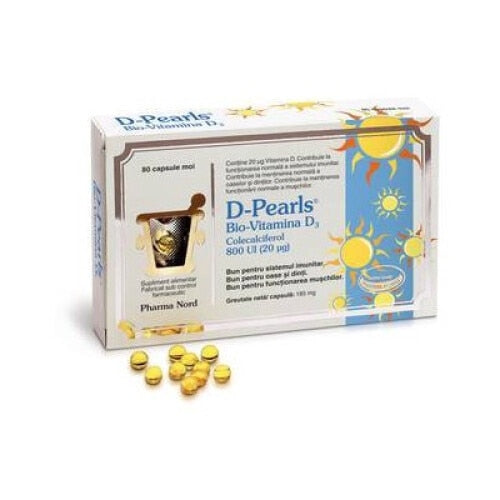 Supliment alimentar Pharma Nord D-Pearls Bio-Vitamina D3, 20 µg, 80 capsule