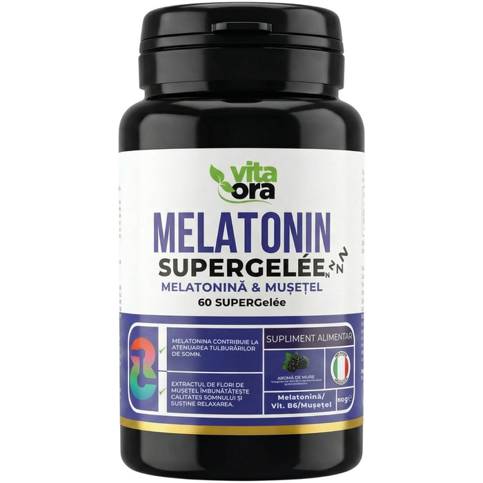 Supliment alimentar Vita Ora Melatonin SuperGelee, cu aromă de mure, 60 jeleuri