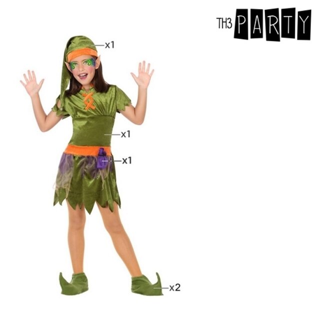 Costum deghizare copii, Atosa, 5 piese, verde, 5-6 ani