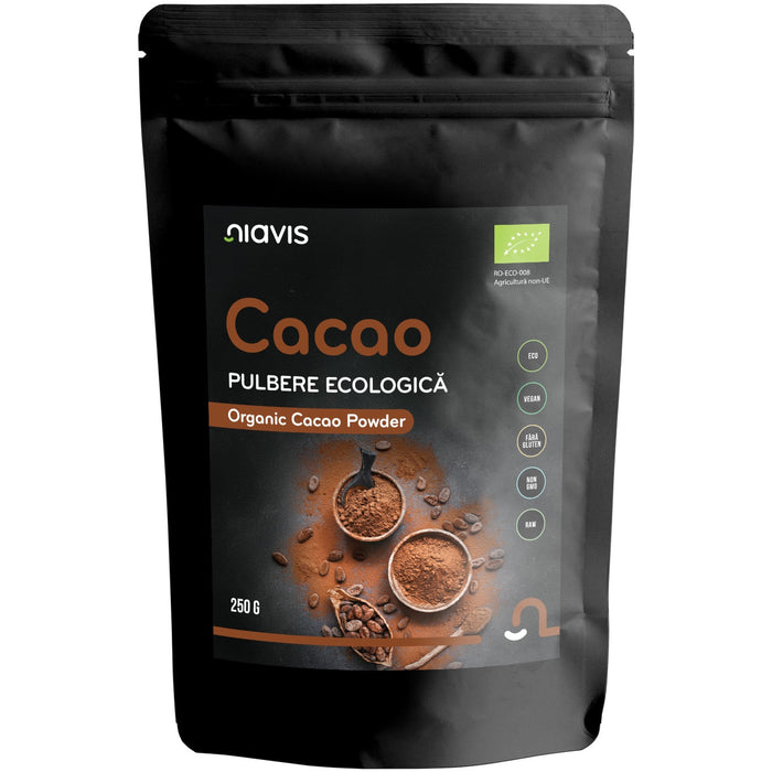 Cacao pudră Niavis Eco, ecologică, fără gluten, 250 g
