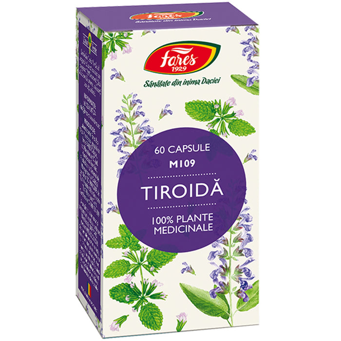 Supliment alimentar Fares Tiroida MI09, 100% plante medicinale, 60 capsule