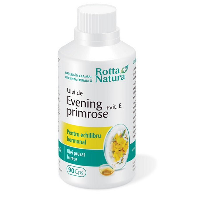 Supliment alimentar Rotta Natura Evening Primrose + Vitamina E, 90 capsule