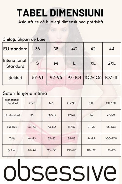 Chiloți Tanga Obsessive, Sharlotte, Negru, S-M