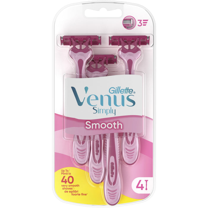 Aparat de ras de unica folosinta, Gillette Venus Simply, 3 lame, roz