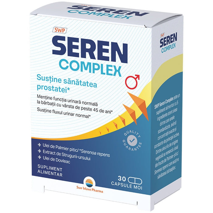 Supliment alimentar Sun Wave Pharma Seren Complex cu palmier-pitic și ulei de dovleac, 30 capsule