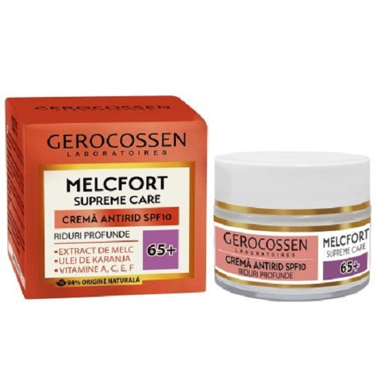 Cremă antirid Gerocossen Melcfort Supreme Care, 65+, SPF 10, 50 ml