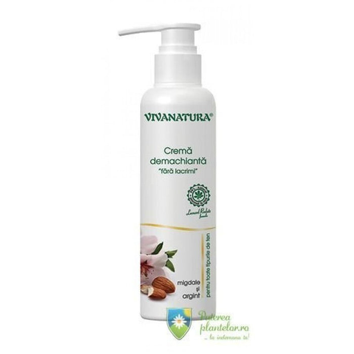 Cremă demachiantă VivaNatura cu argint coloidal și migdale, 145 ml