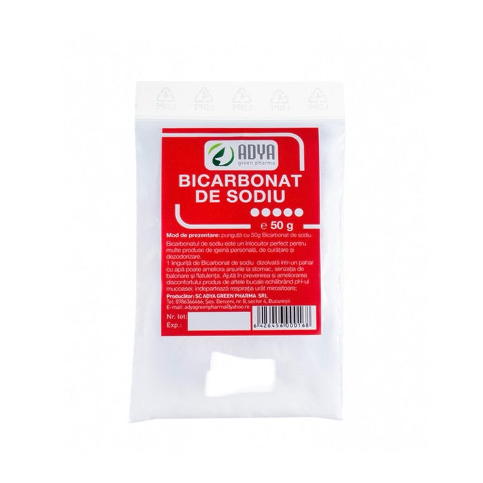 Bicarbonat de sodiu alimentar Adya Green Pharma, pudră, 50 g