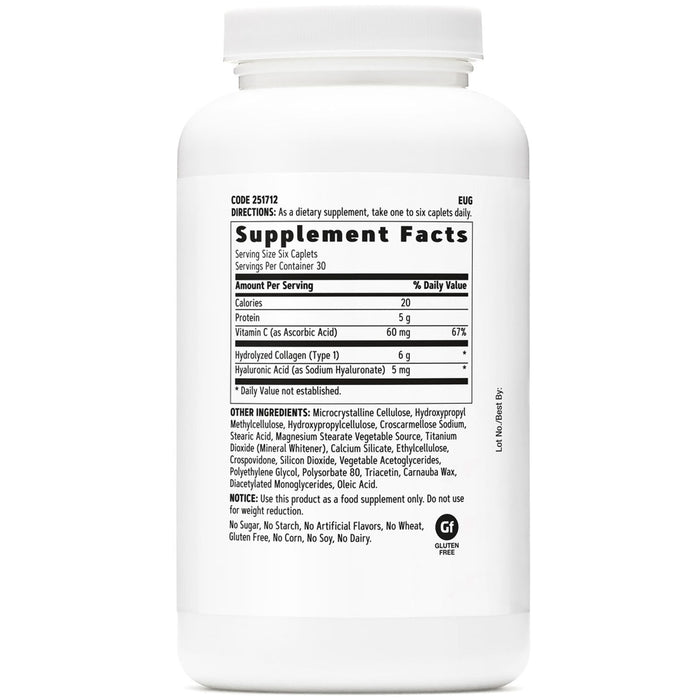 Supliment alimentar GNC Women's Collagen, cu colagen, vitamina C și acid hialuronic, 180 comprimate