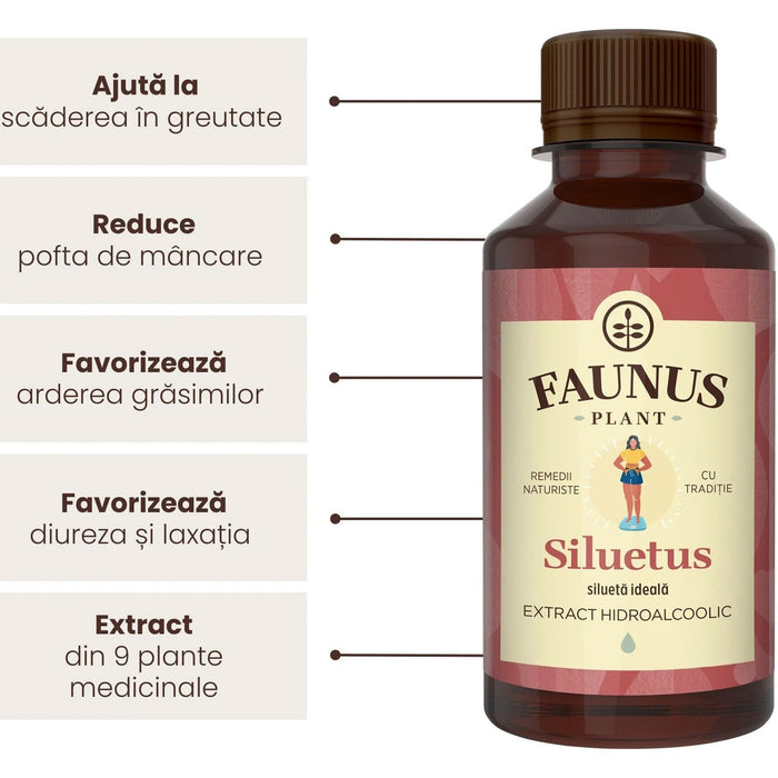 Tinctură Faunus Plant Siluetus, extract hidroalcoolic, 200 ml