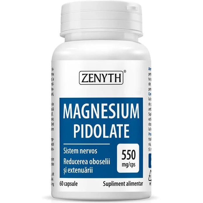 Supliment alimentar Zenyth Pharmaceuticals Magnesium Pidolate, pidolat de magneziu 550 mg/capsulă, 60 capsule