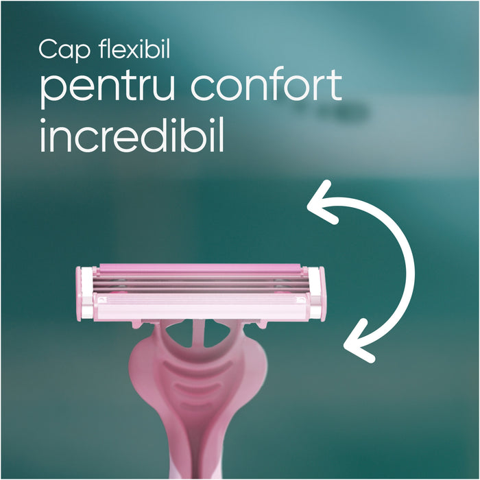 Aparat de ras de unica folosinta, Gillette Venus Simply, 3 lame, roz
